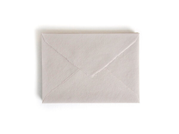 handmade paper envelope warm grey
