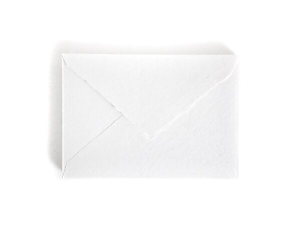 Handmade Paper Wedding Envelope White