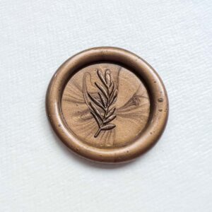 wax seal stamp gold envelope olive