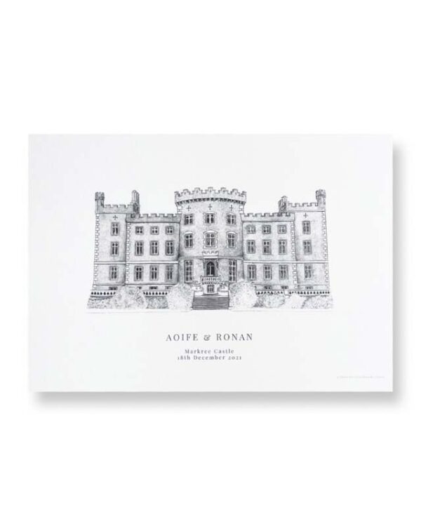 markree castle wedding venue illustration
