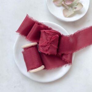 hand dyed silk ribbon burgundy