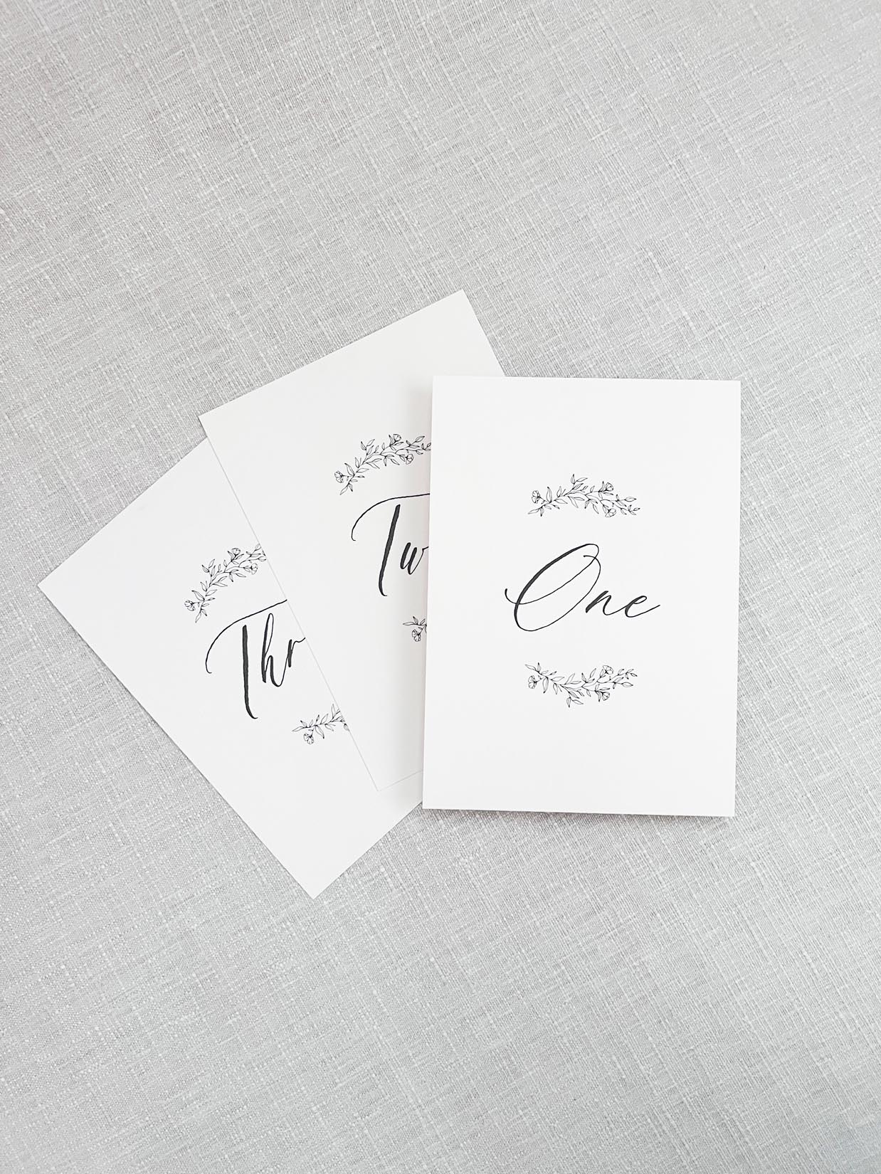 Table Number Kate Wedding Stationery