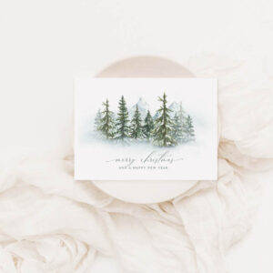 Christmas Card Watercolour Forest