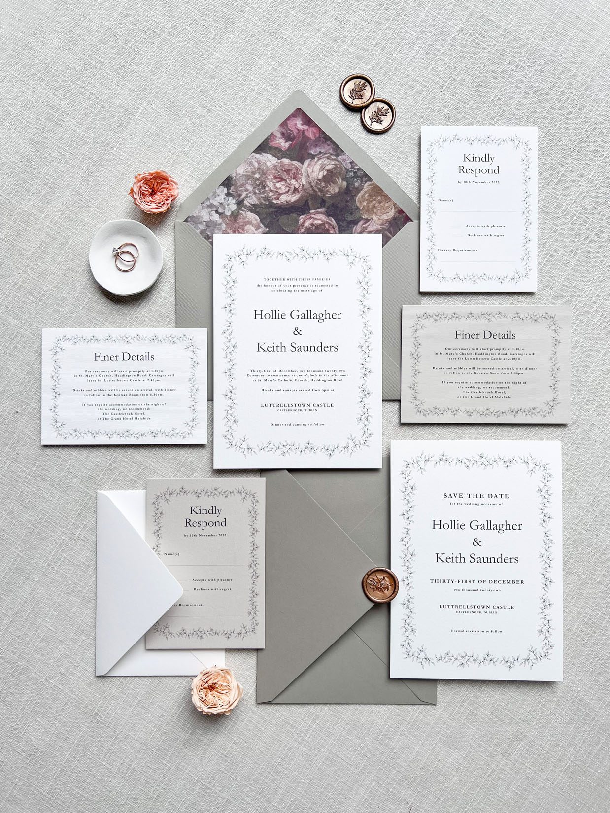 Wedding Invitation Foliage Wedding Stationery