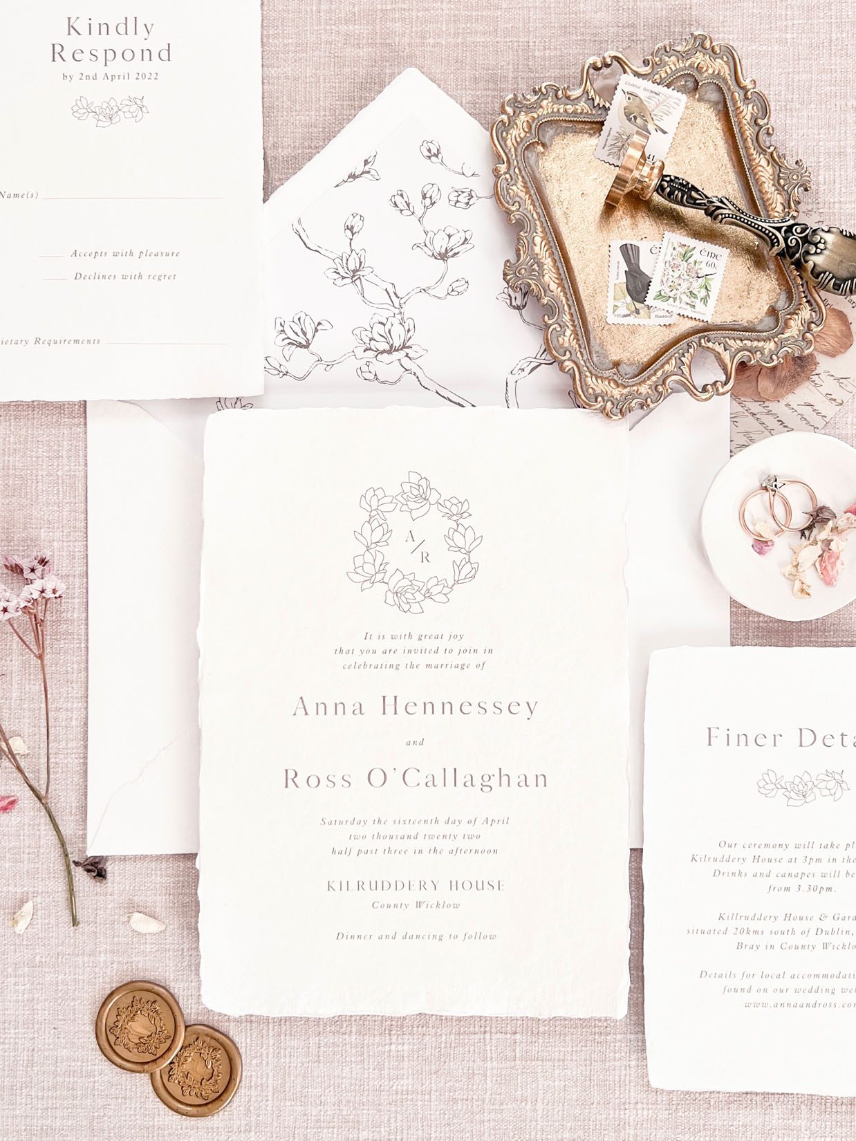 Wedding Invitations Magnolia Wedding Stationery